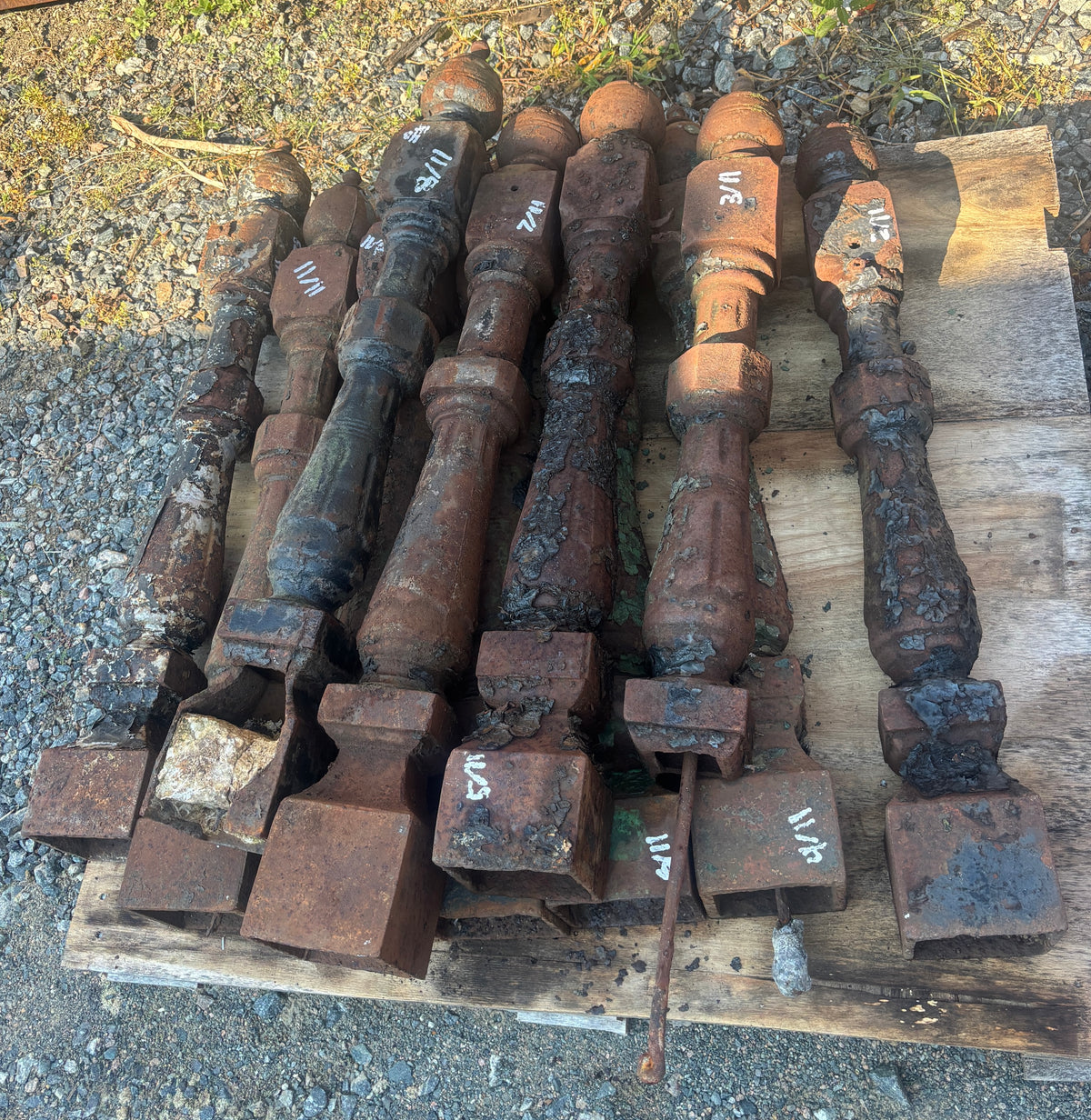Set of 11 Cast Iron Newel Posts GA21573