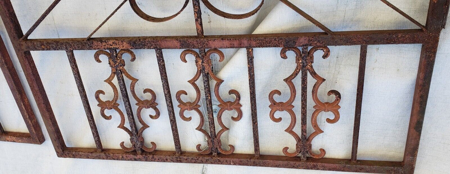 Pair of Unique Wrought Iron & Steel Gate Panels 95 3/4" Tall by 45" Wide GA9444
