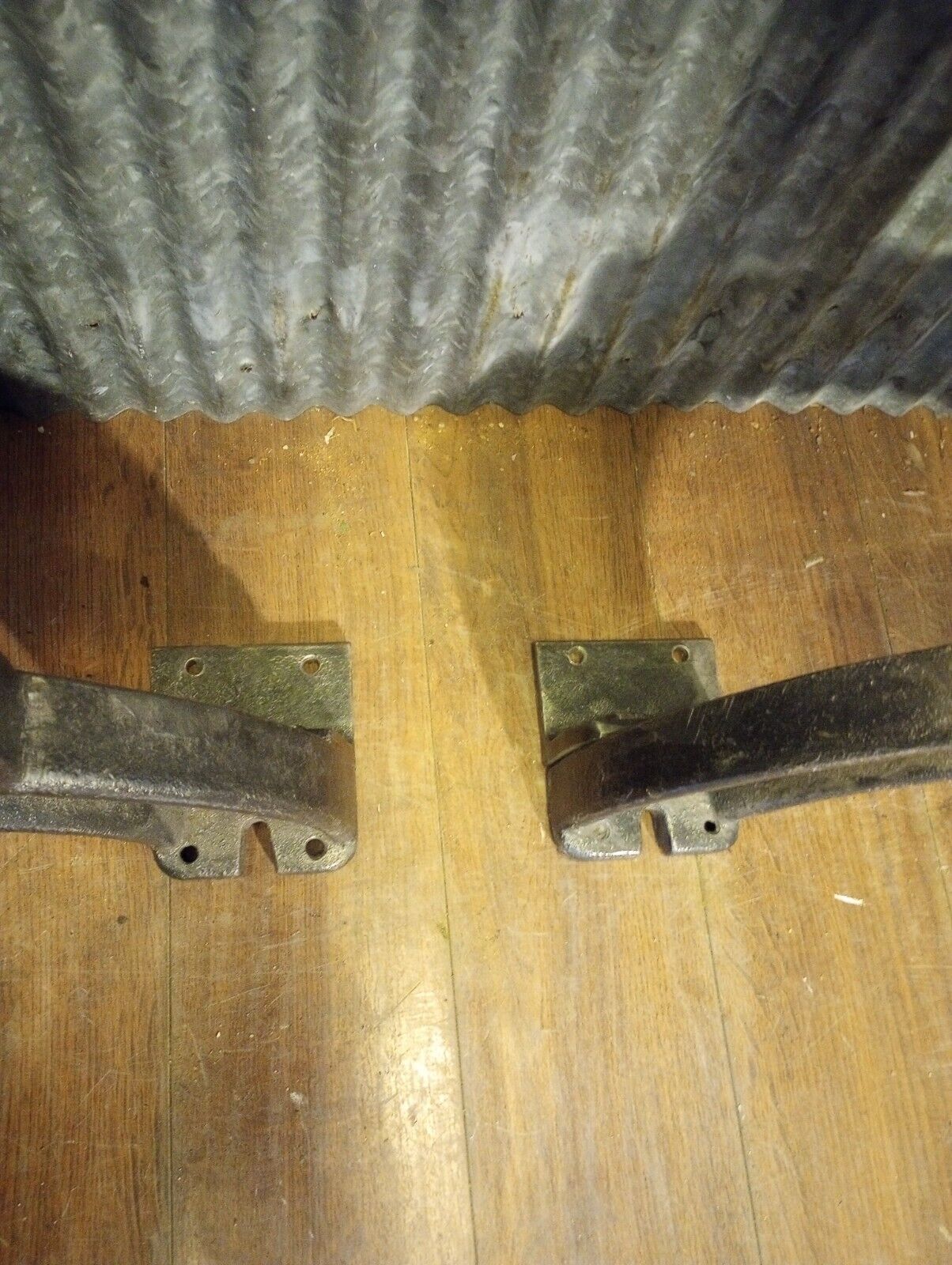 Pair of Art Deco Cast Iron Machine Legs 33 1/2" T x 19 3/4" W