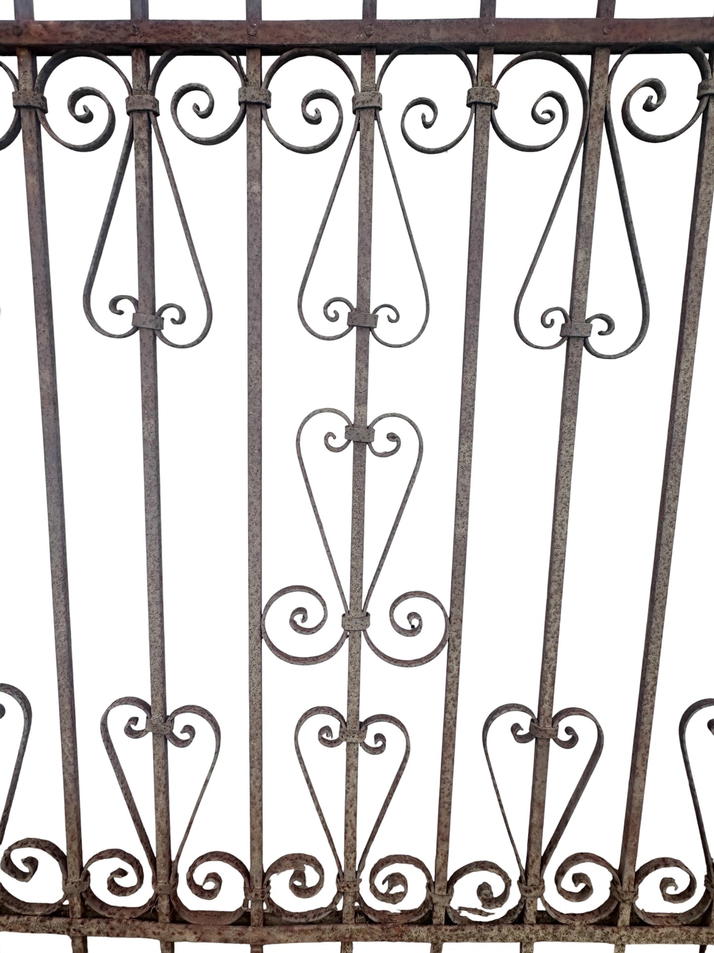 19 Ft of Antique Wrought Iron Fencing GA21063