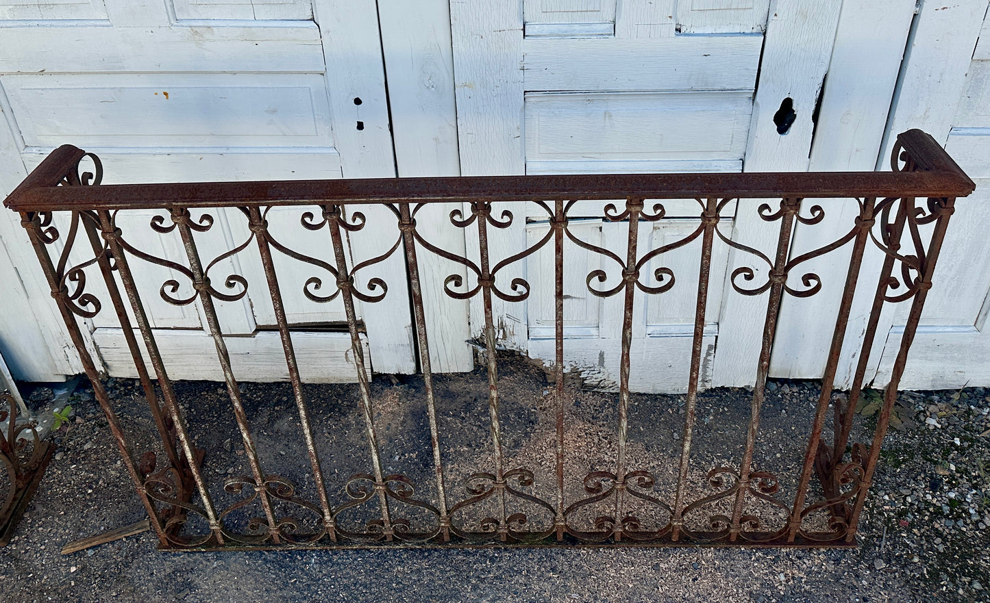 Set of 2 Three-Sided Antique Wrought Iron Balcony Railings GA20513