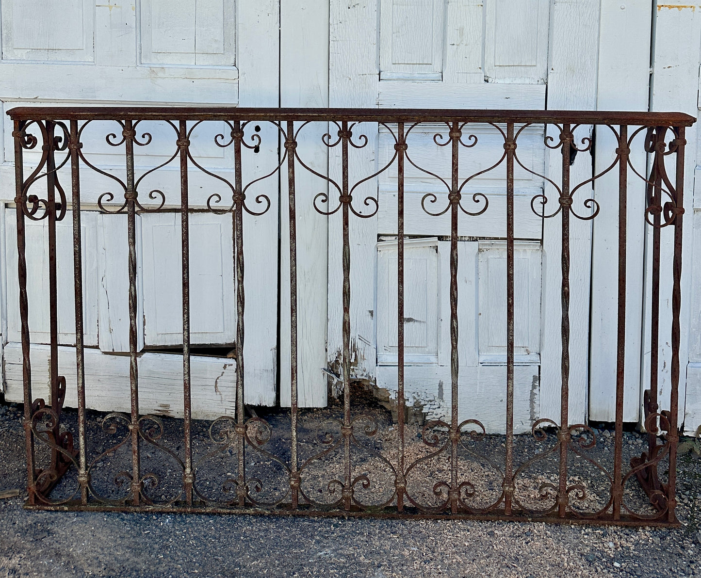 Set of 2 Three-Sided Antique Wrought Iron Balcony Railings GA20513