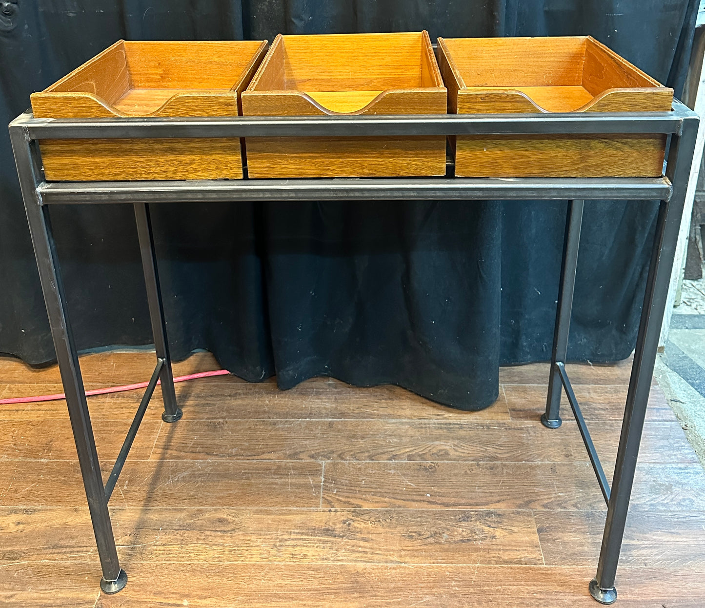 Custom Steel Display Table w/ Wooden Trays GA20810