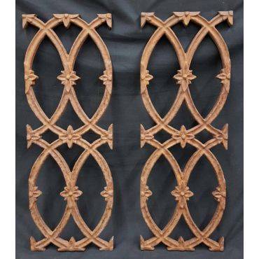 Set of 2 Cast Iron Flower Point Fence Gate Plaque Sections #GA 36
