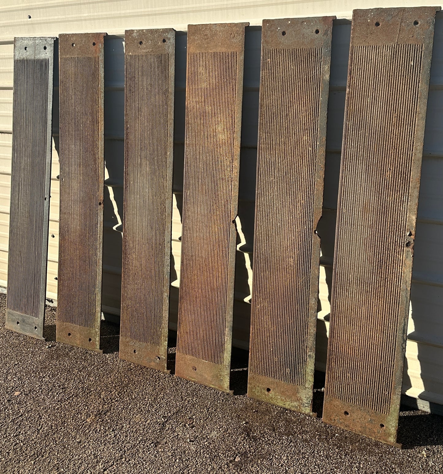 Set of 6 - 57" Wide Cast Iron Stair Treads GA20822