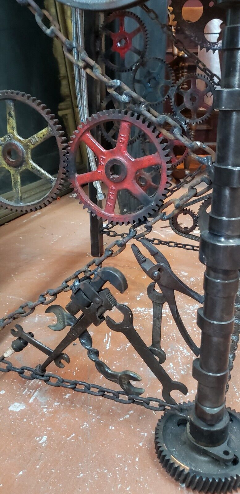 Custom Made Industrial Gear Piston Wrench Bathroom Vessel Sink & Faucet GS00087