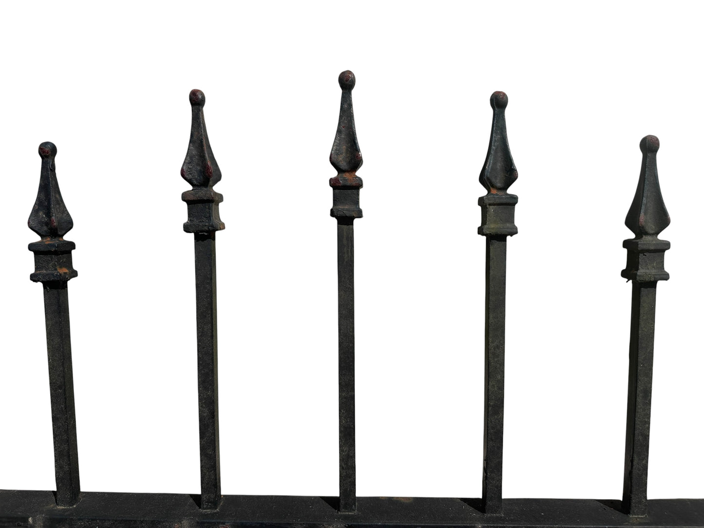 53 Ft of Antique Wrought Iron Fencing w/ Arrow Finials GA21037