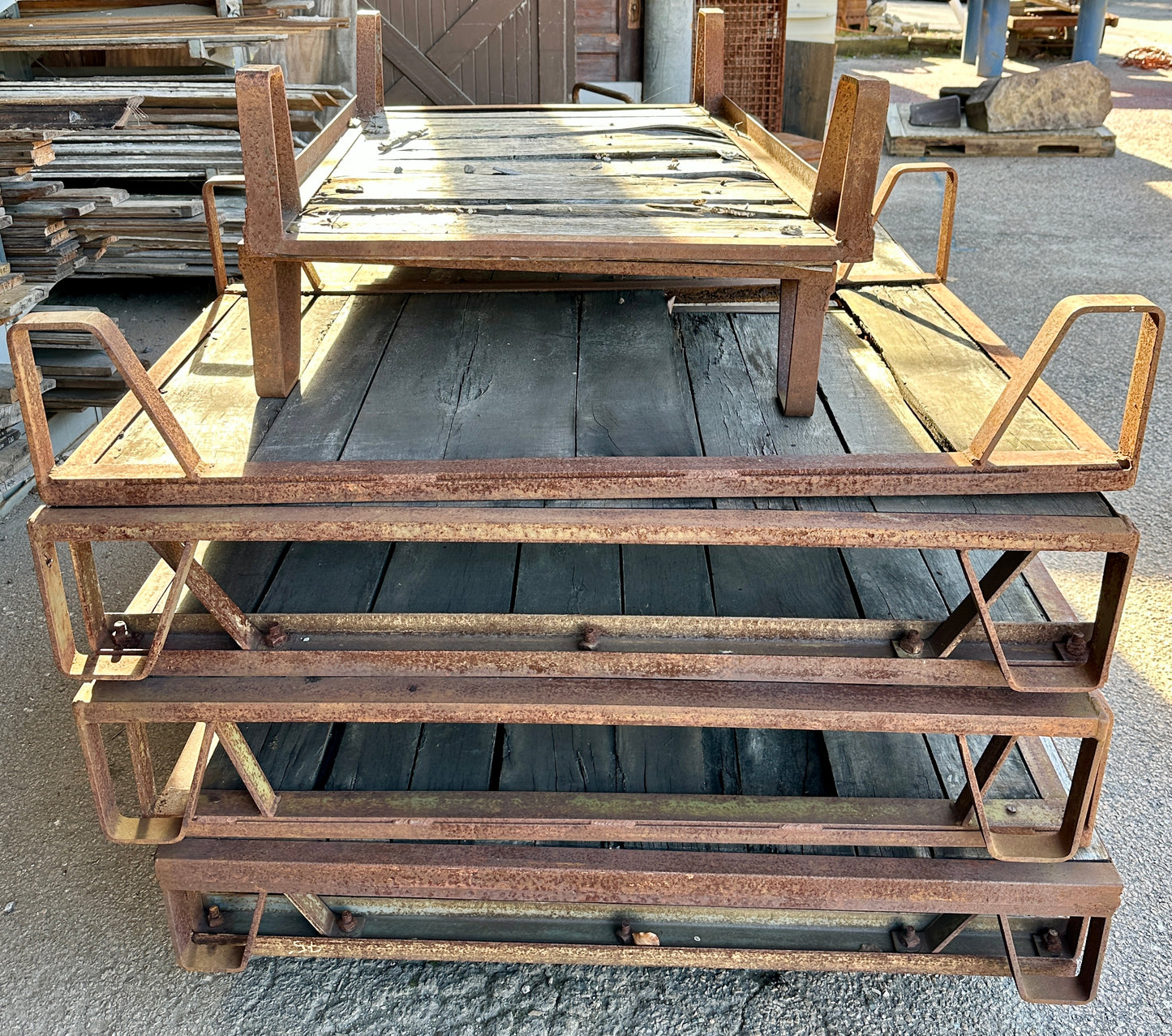 Antique Industrial Cast Iron Pallet w/ Wood Slats - 12 Available GA20528