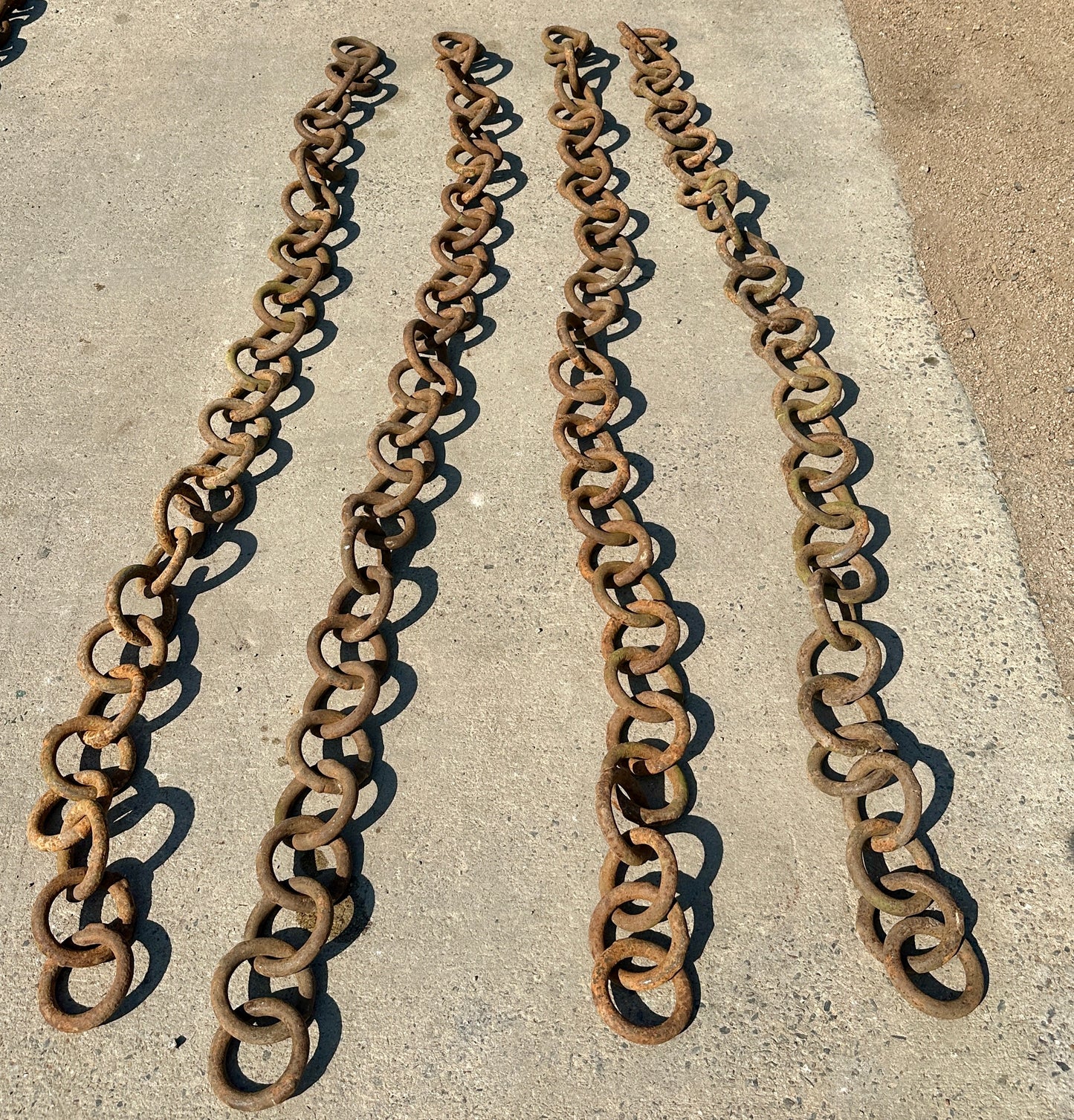 33 Ft of Antique Industrial Iron Round Link Chain GA20919