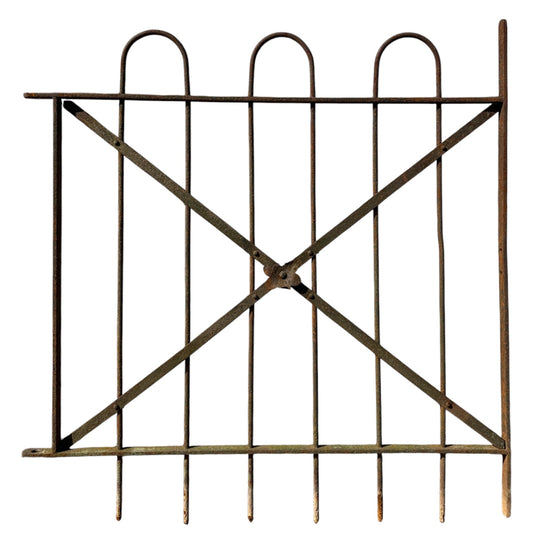 Antique Wrought Iron Hairpin Garden Gate - 33" W x 35" T - GA20976