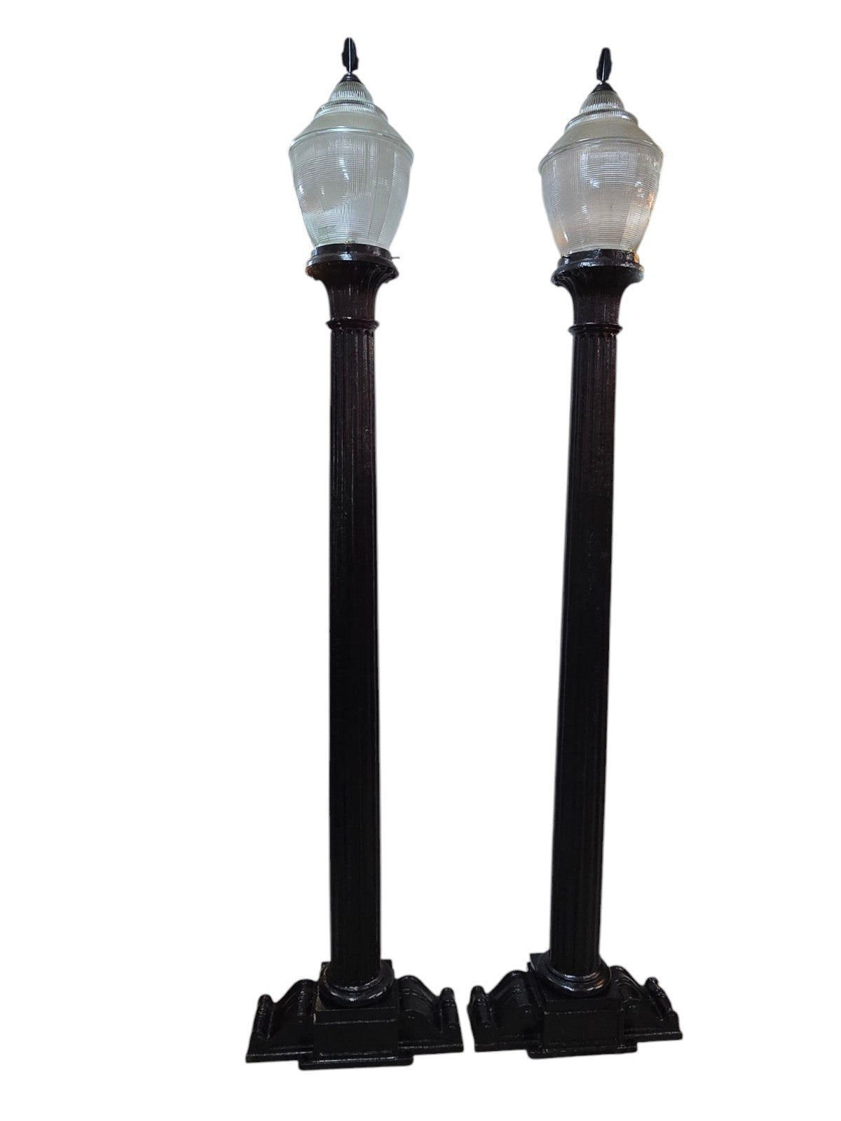 Pair Of Early 1900's Cast Iron Light Posts 93" GAM0257