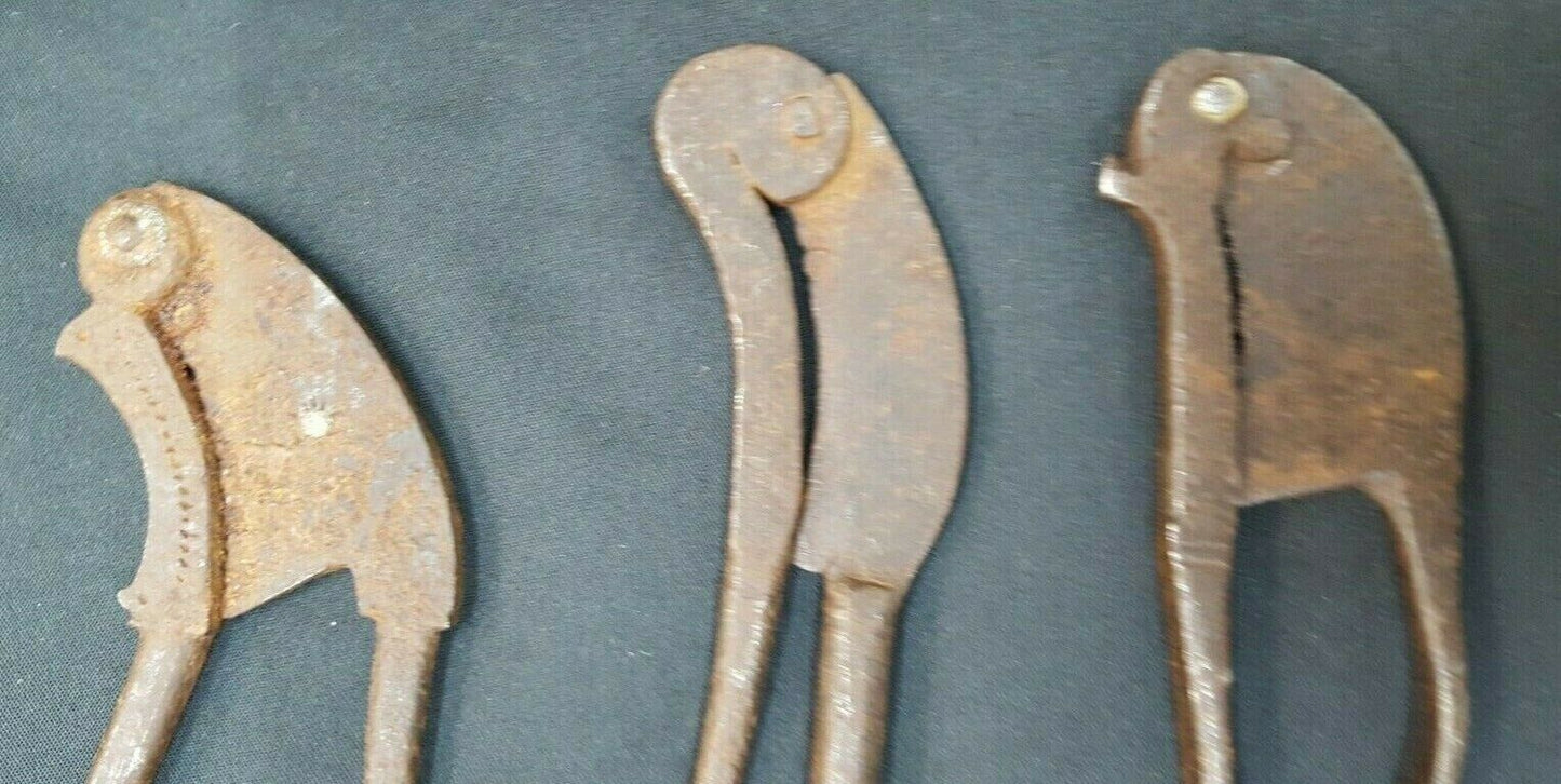 Set of 7 1800's Betel Iron Nut Cutters