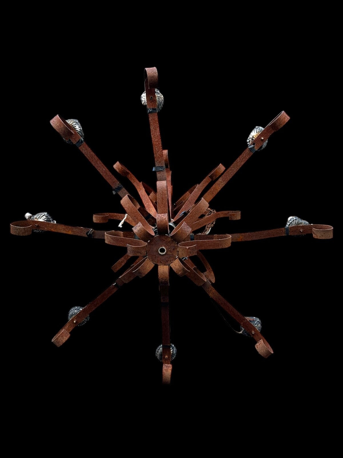 Rustic Iron Scrolled 8-Light Outdoor Chandelier GA20105