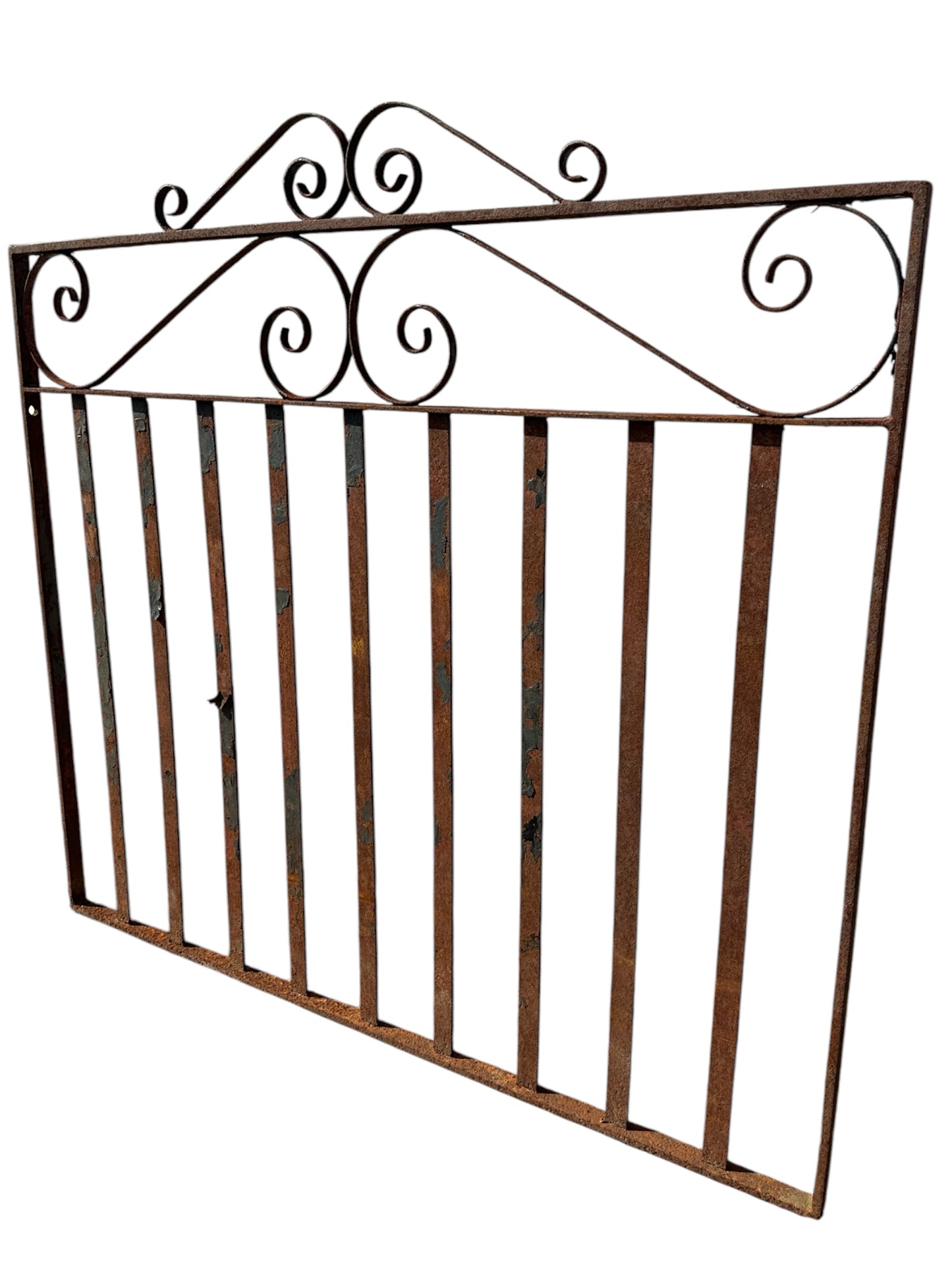Antique Wrought Iron Gate w/ Scrollwork - 42" W x 40" T - GA20978
