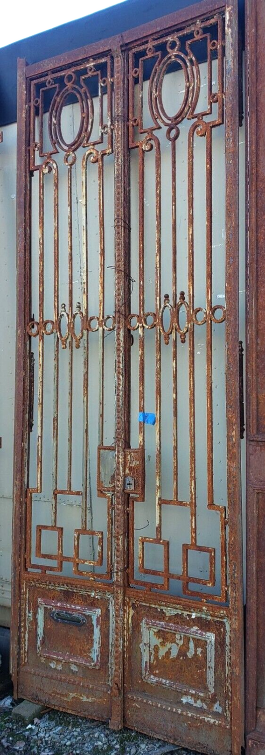 Ornate Art Deco Wrought Iron Gates 23" Wide x 112" Tall GA9599