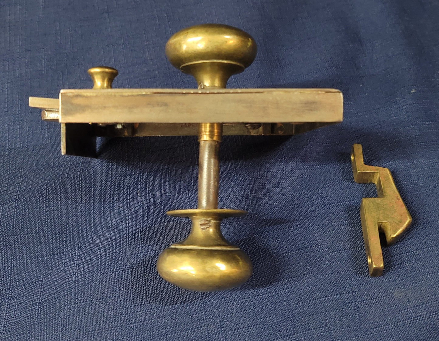 Right Side Iron & Brass Lever Rim Lock with Keeper 4 1/8" x 3 5/8" GA242