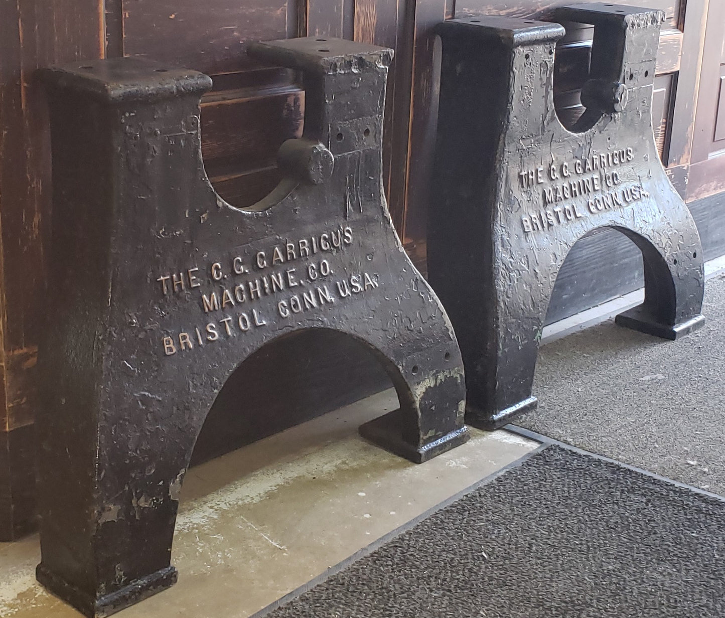 Rare Cast Iron Factory Machine Legs from C.G. Garrigus Machine Co GS00693