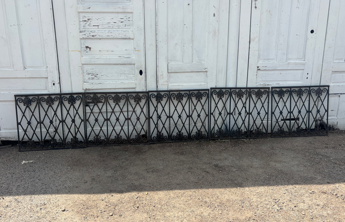 Five Cast Iron Fence Panels GA21206