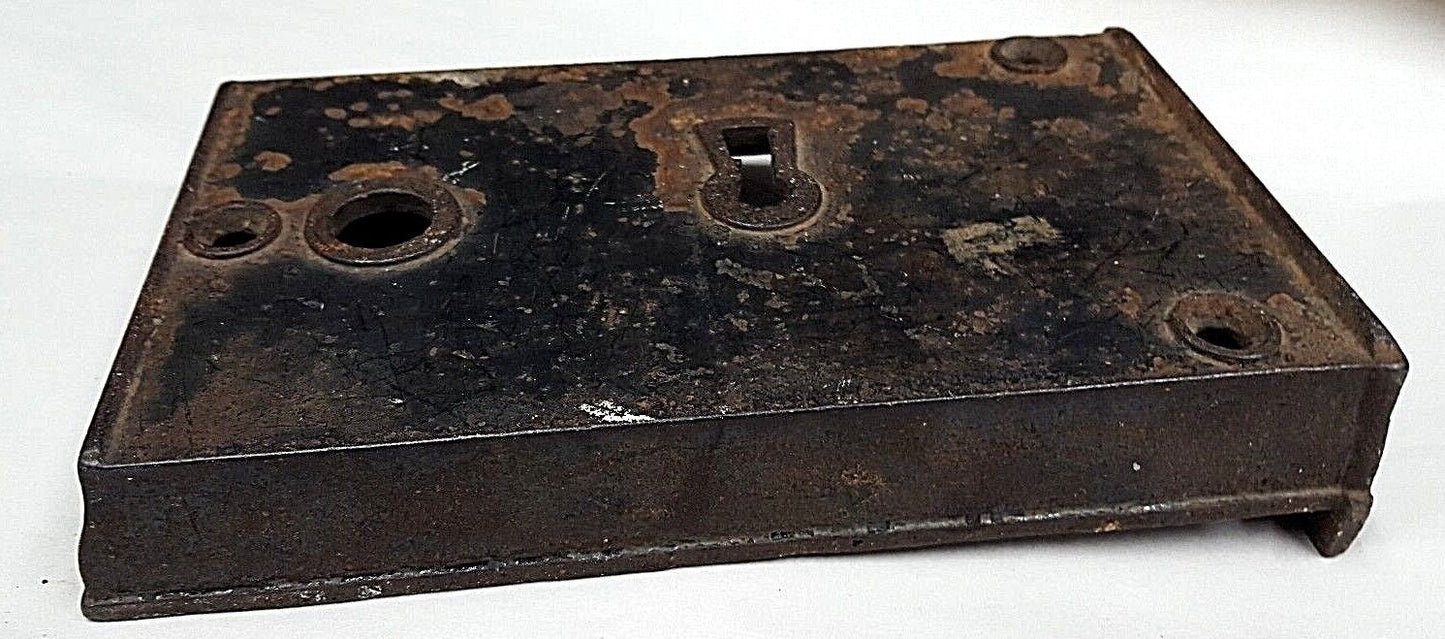 Cast Iron Left Side Rim Lock Box Case Only 7 3/4" x 4 7/8" GS00800