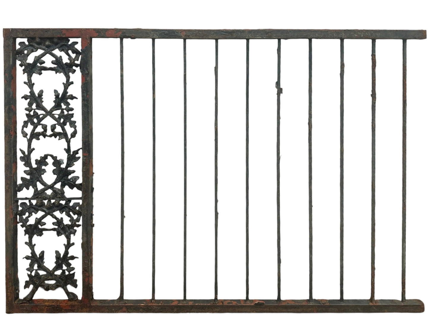 91 Ft of Antique Wrought Iron Fencing w/ Decorative Panels GA20999