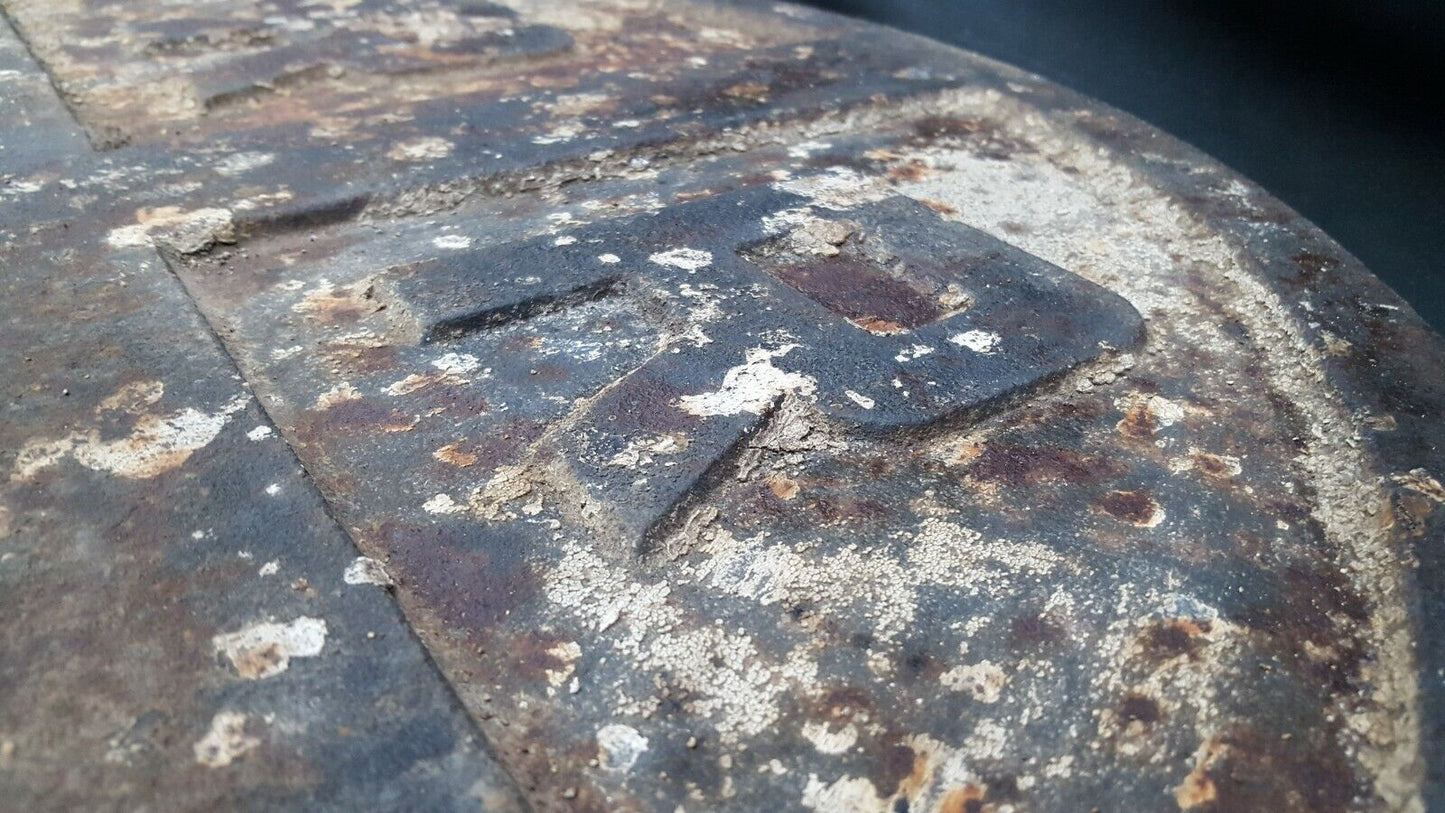 RARE 1800s 24" Round Heavy Cast Iron Railroad Crossing Sign