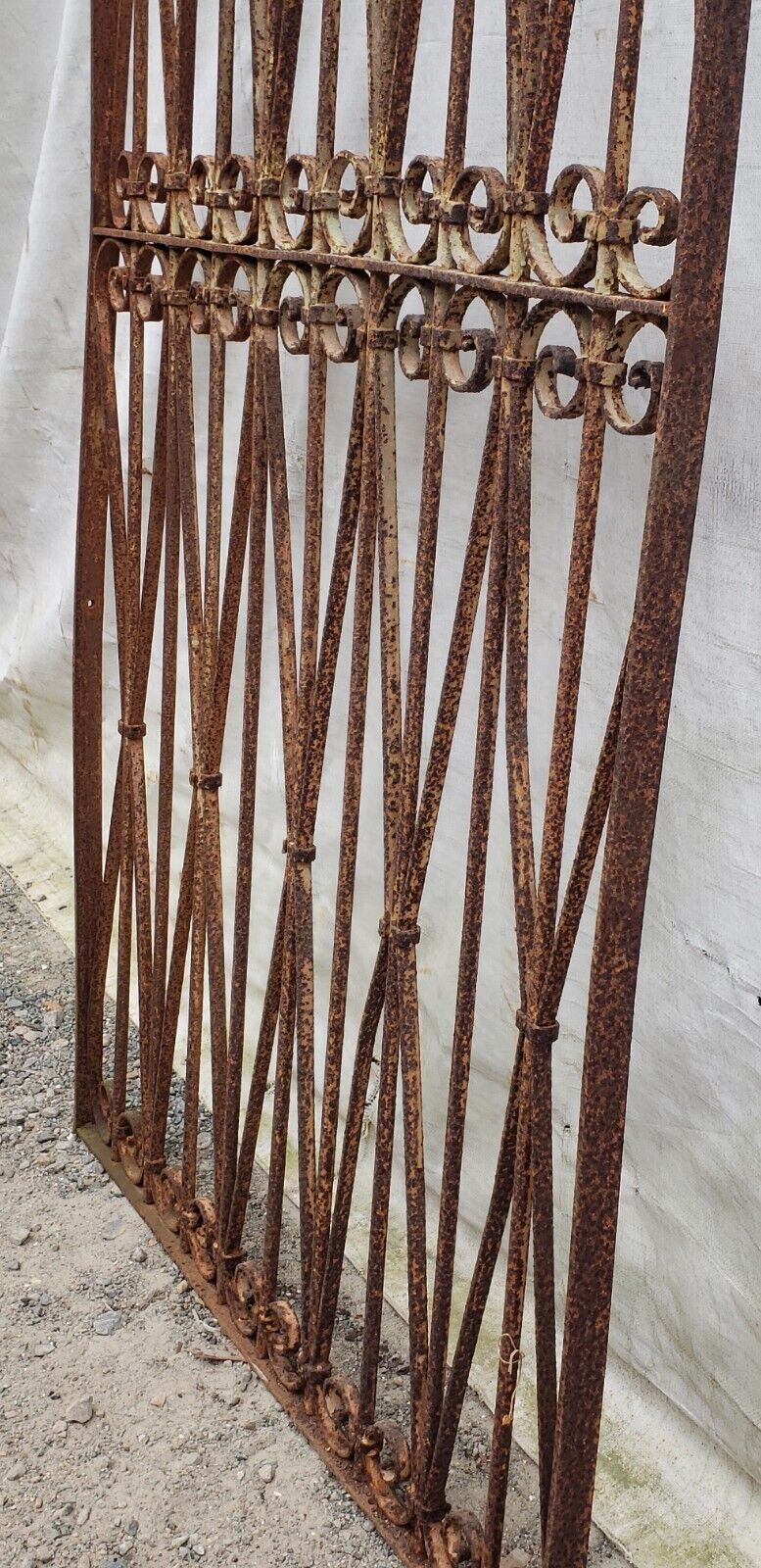 Ornate Bow Tie Design Wrought Iron Gate 79 1/4" Tall by 39 1/2" Wide GA9473