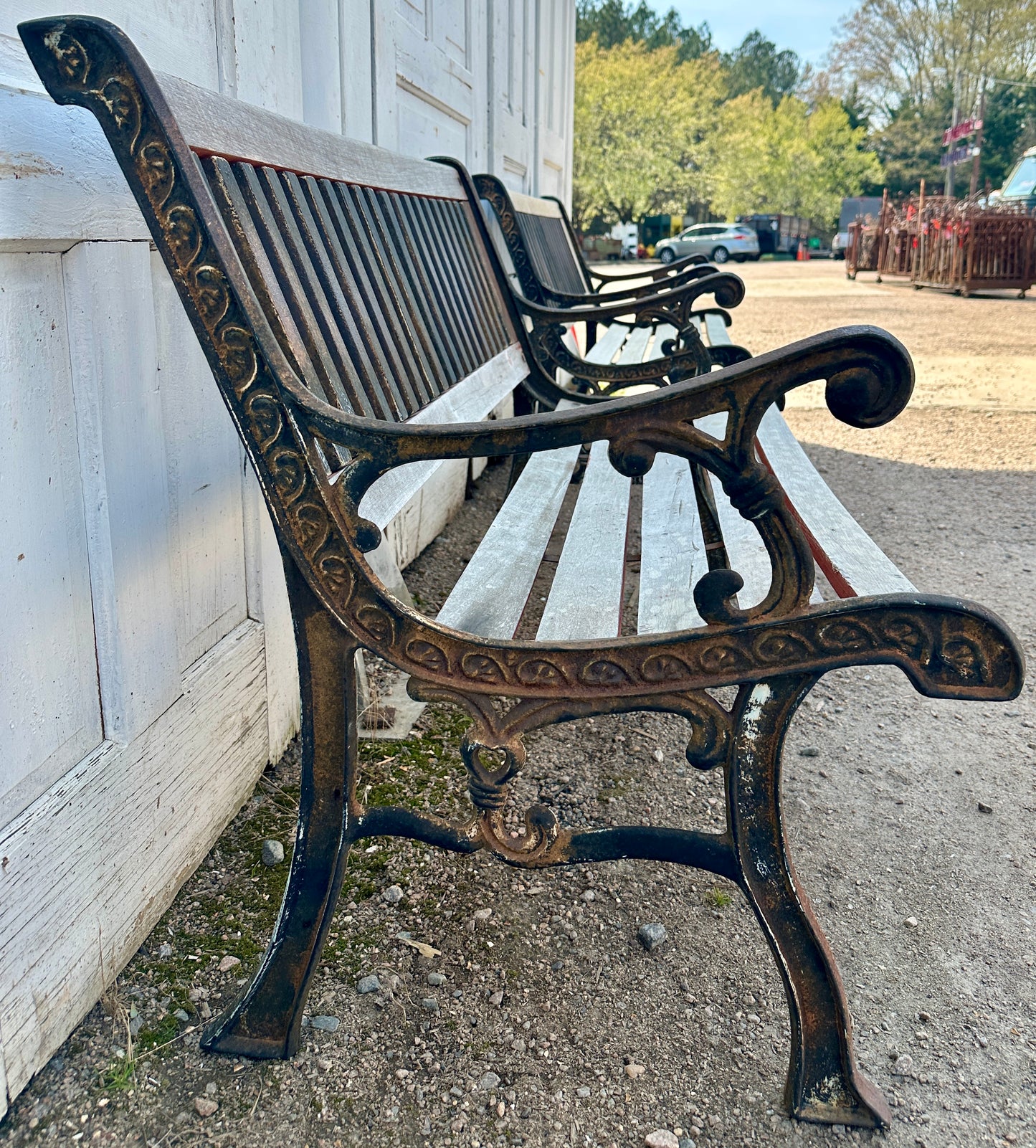 Vintage Cast Iron & Wood Park Benches - 2 Available - GA20854