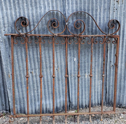 Wrought Iron Gate with Ornate Double Scrolls 35 3/4" W x 37 1/4" T GS00072