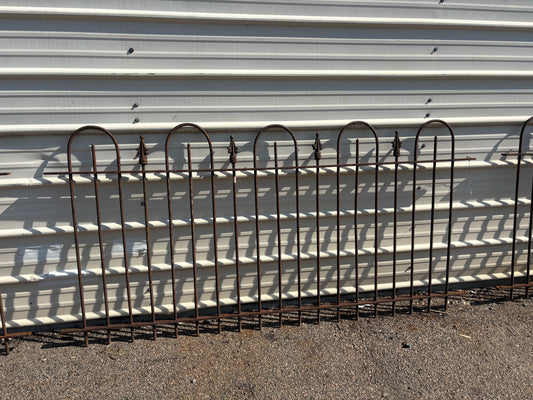 21 Feet of Wrought Iron Hairpin Fencing with Finials GA21238