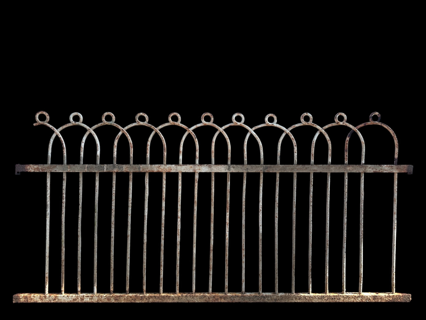 41 Ft of Antique Wrought Iron Fencing w/ Gate GA21035