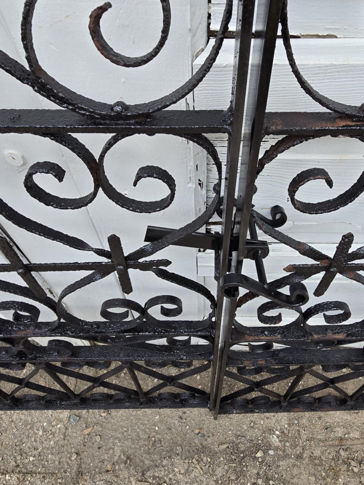Pair of Arched Antique Iron Garden Gates w/ Latch GAM0459