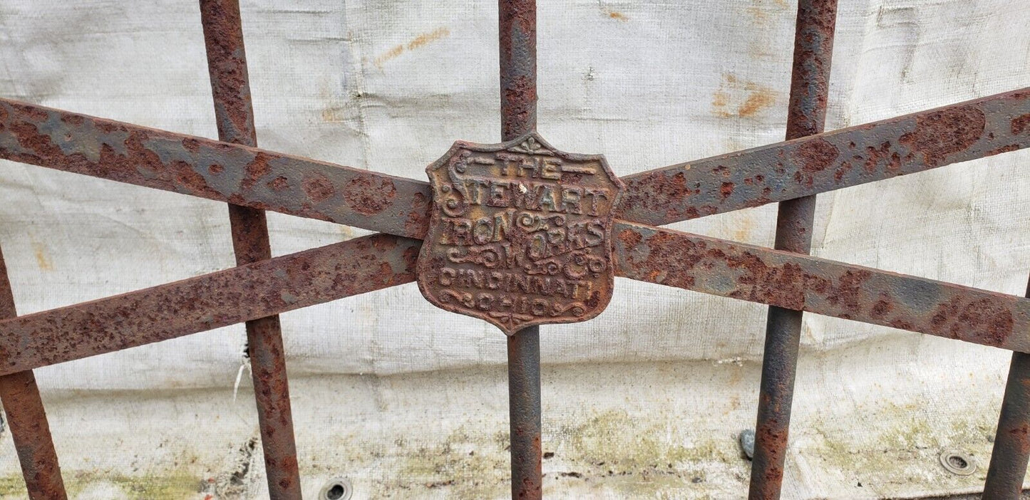 Ornate Wrought Iron Gate with Bottom Cross Hatch Design 58 1/2" x 56" GA9536
