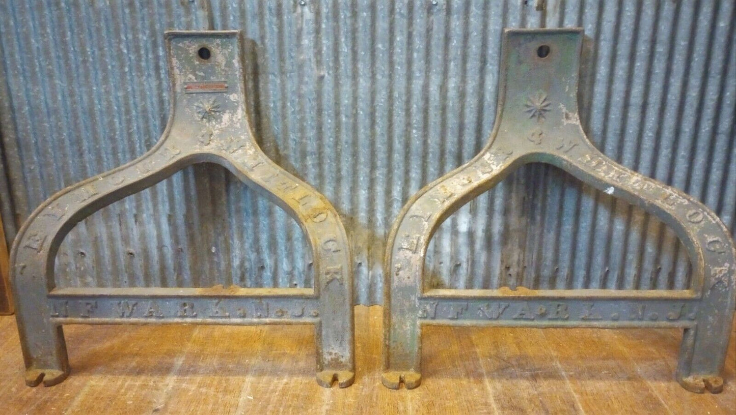 Pair of Briggs Machinery Co. Cast Iron Machine Legs 21" Tall x 20 3/4 " Wide