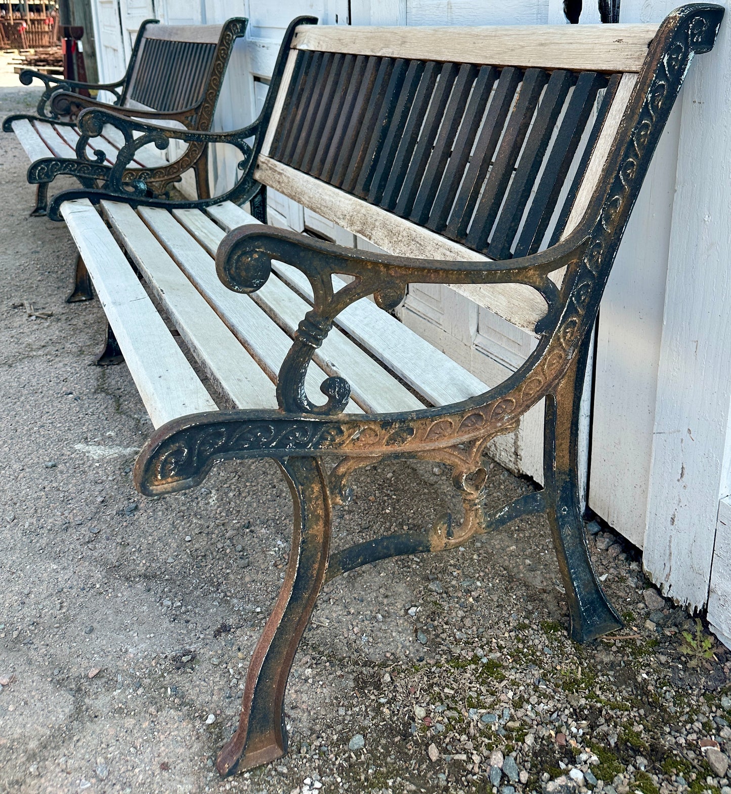 Vintage Cast Iron & Wood Park Benches - 2 Available - GA20854