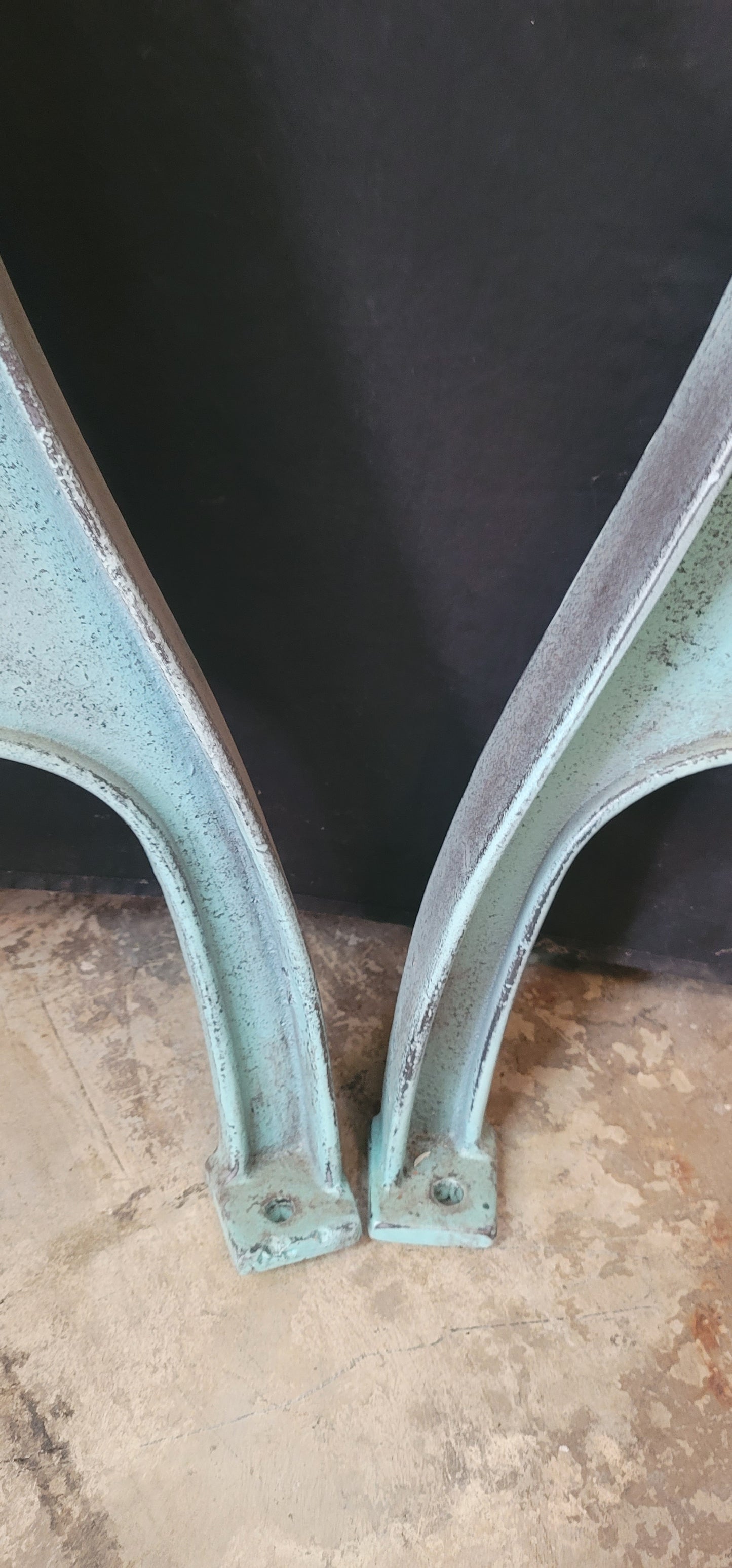 Pair of Powder Coated Cast Iron Factory Machine Legs 28 1/2" T GS00690