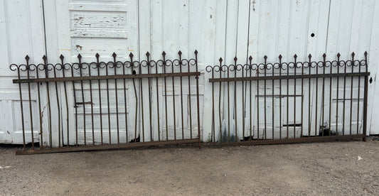 14 Feet of Wrought Iron Fence Panels with Finials GA21216