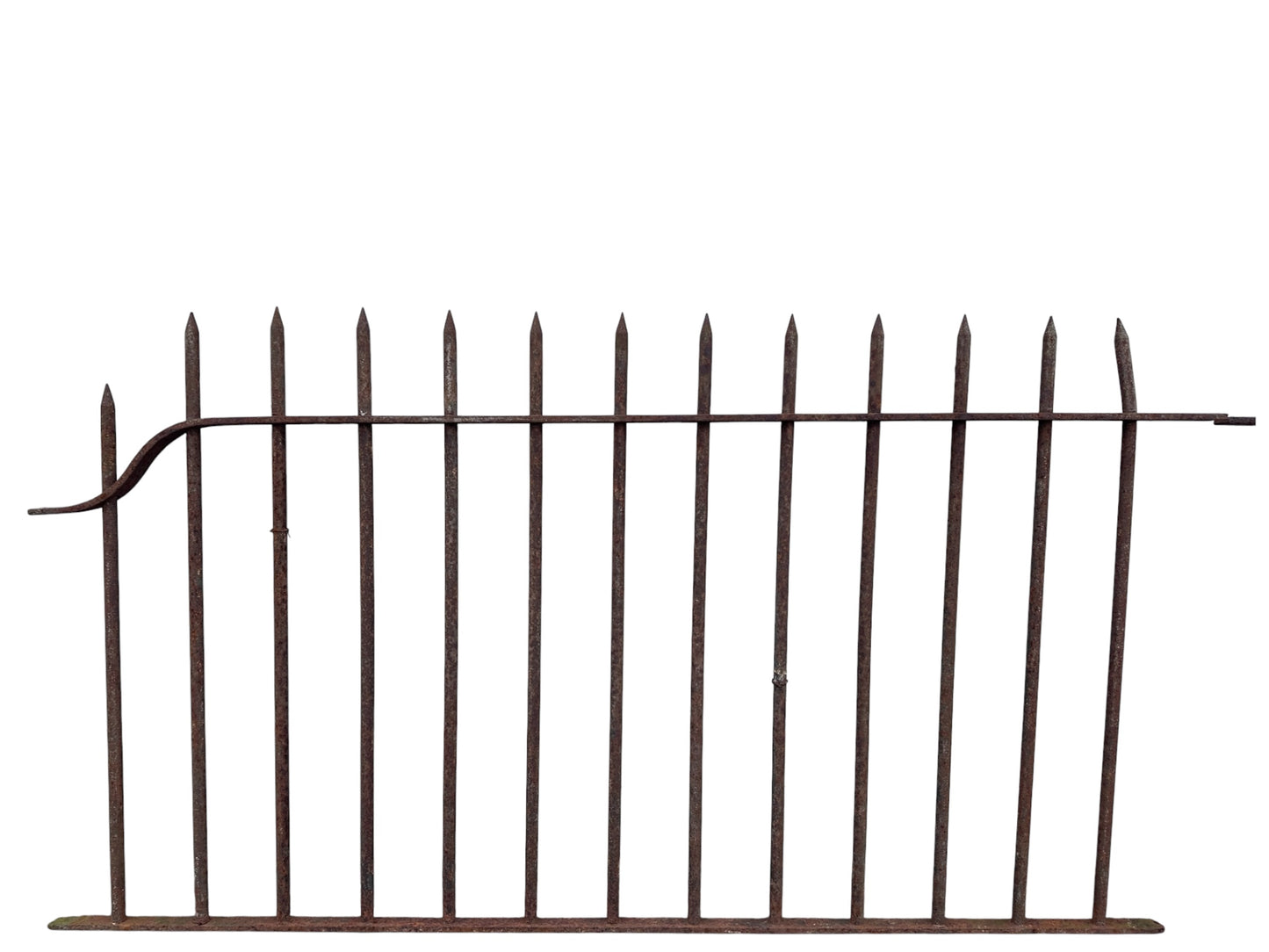 51 Ft of Antique Wrought Iron Spiked Fencing GA21060