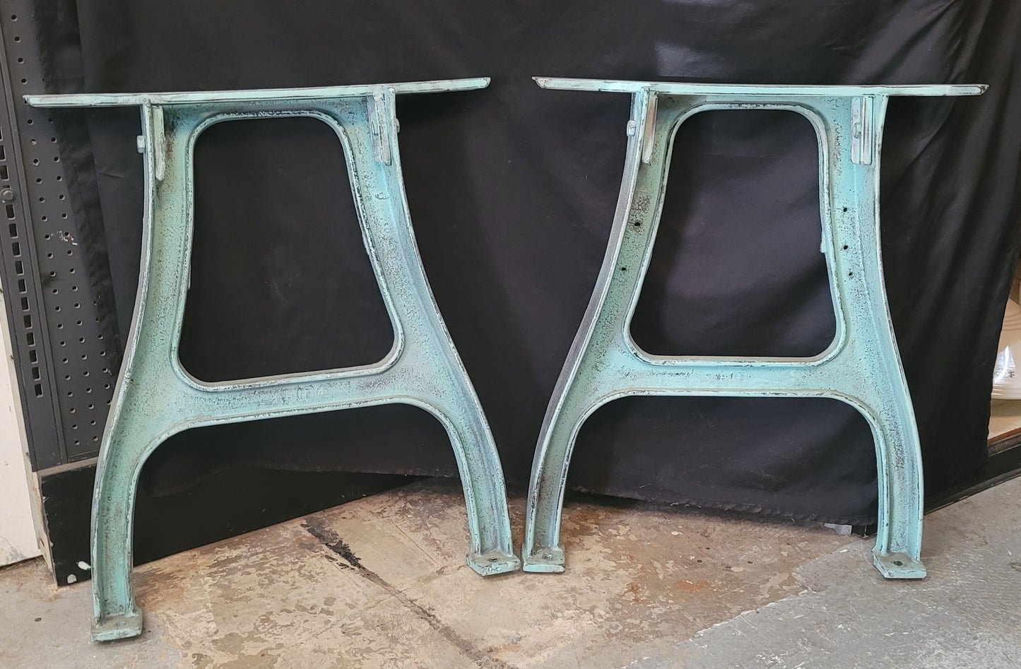 Pair of Powder Coated Cast Iron Factory Machine Legs 28 1/2" T GS00690