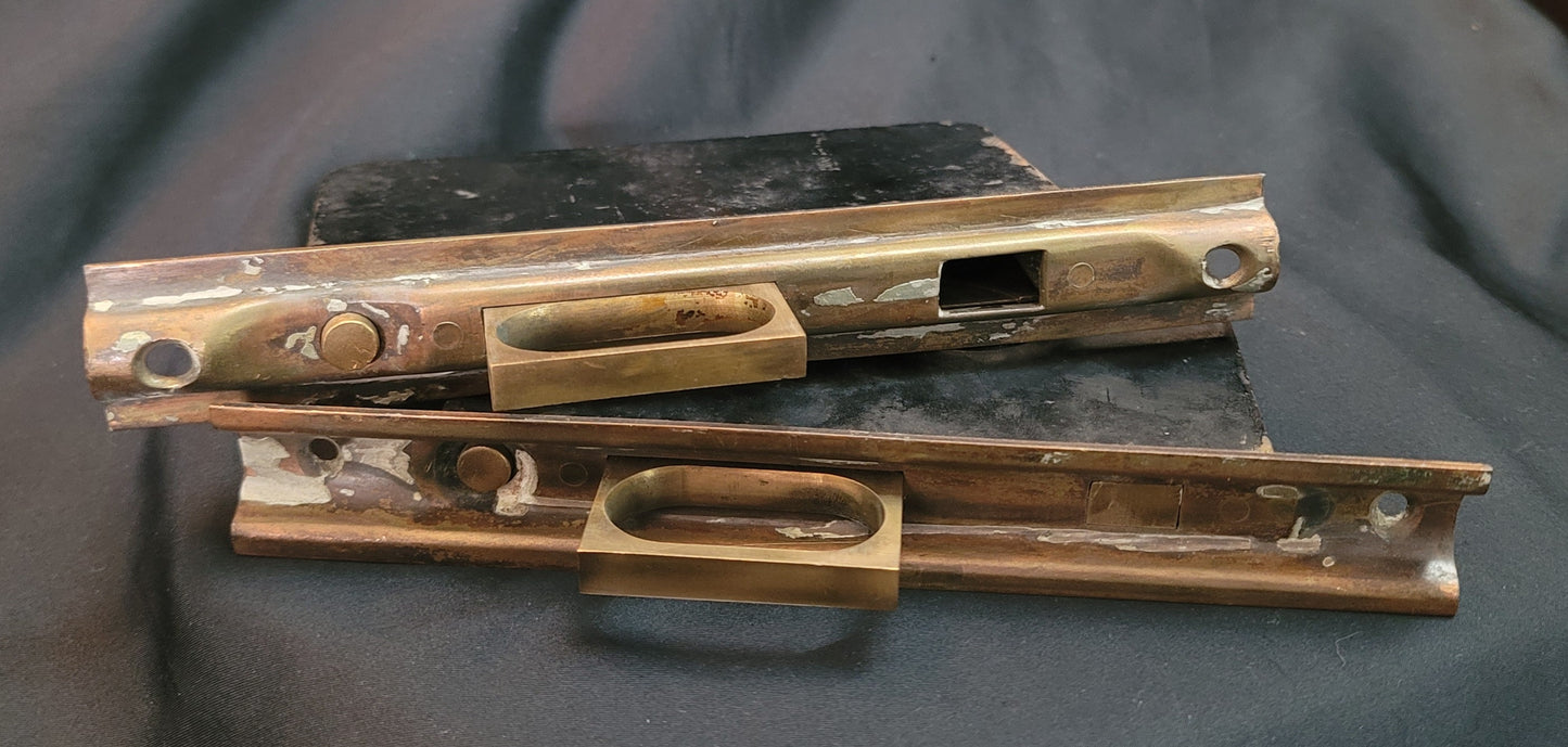 Brass Pocket Door Lock Set 7 3/4" x 1 18" x 5 5/16" x 3 1/4" GS01042