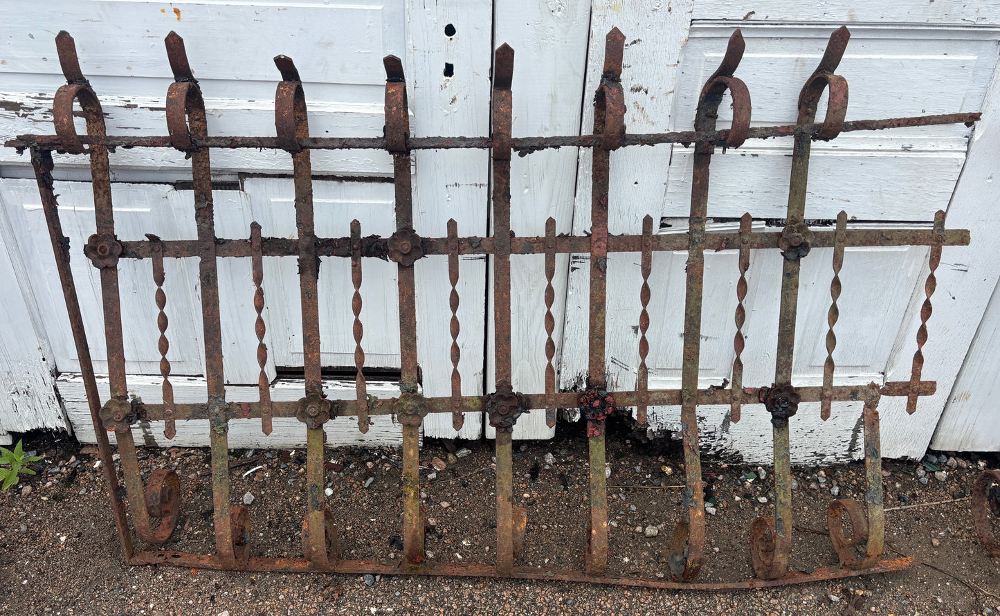 76 Feet of Iron Fence Panels with Cast Iron Rosettes GA21365