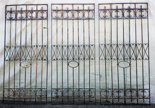 3 Piece Ornate Wrought Iron Gates with Hand Forged Lead Accents GA9435