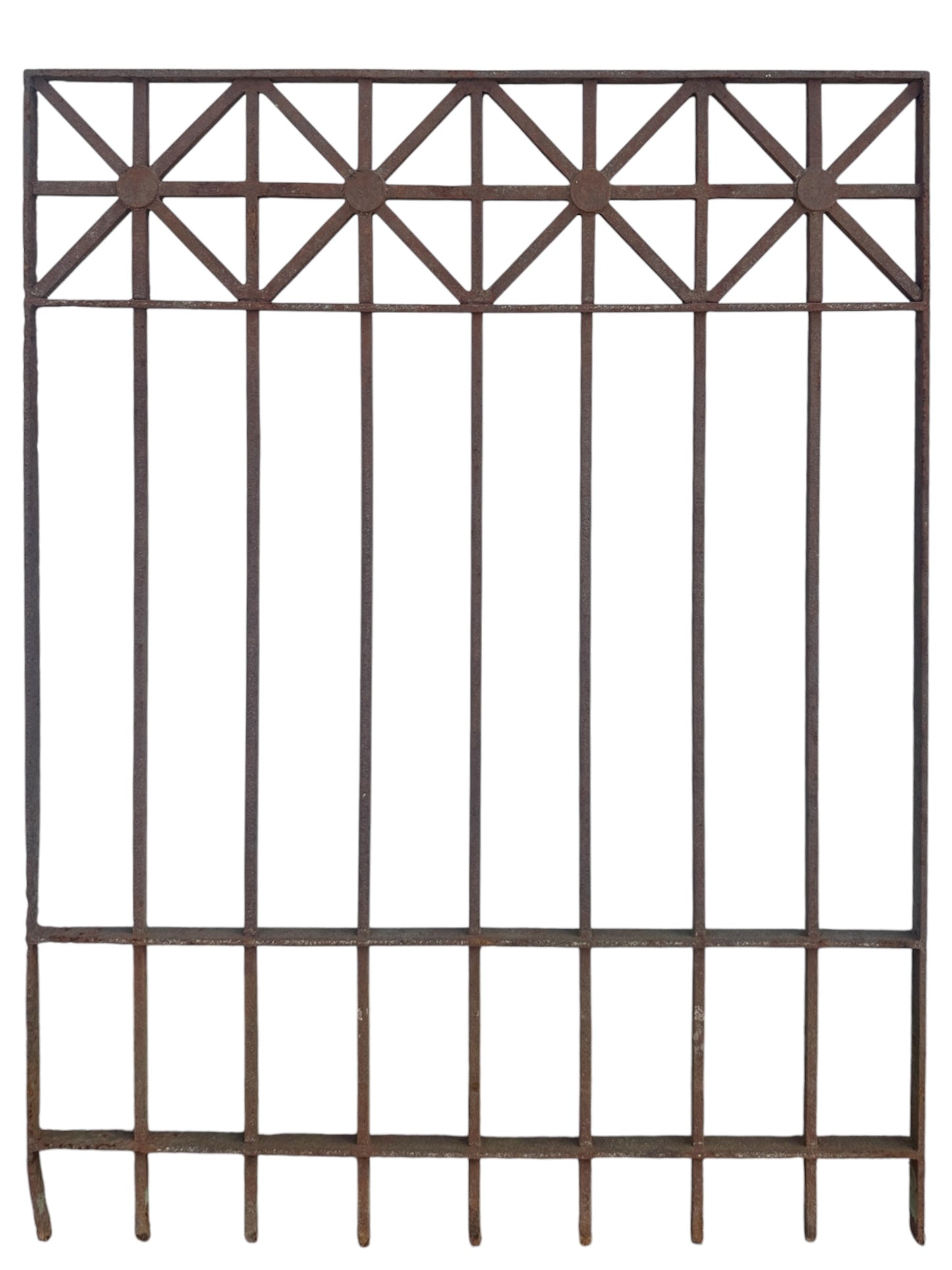 Antique Wrought Iron Geometric Garden Gate - 29" W x 36" T - GA20980