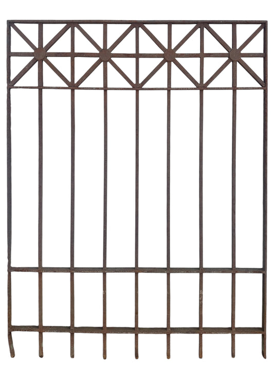 Antique Wrought Iron Geometric Garden Gate - 29" W x 36" T - GA20980