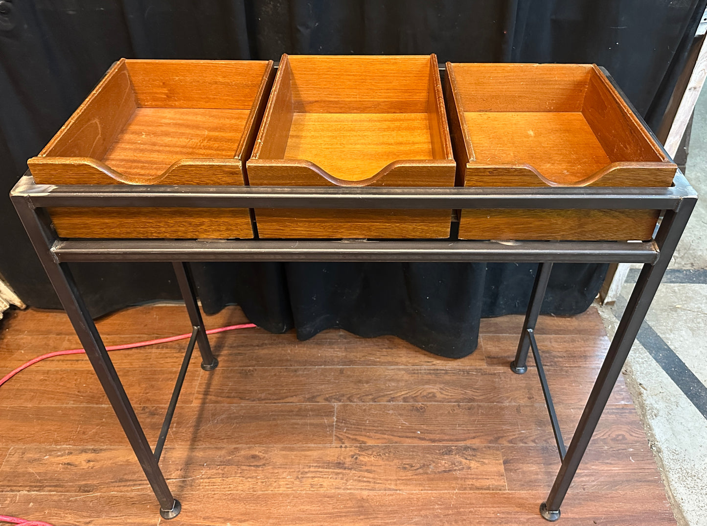 Custom Steel Display Table w/ Wooden Trays GA20810
