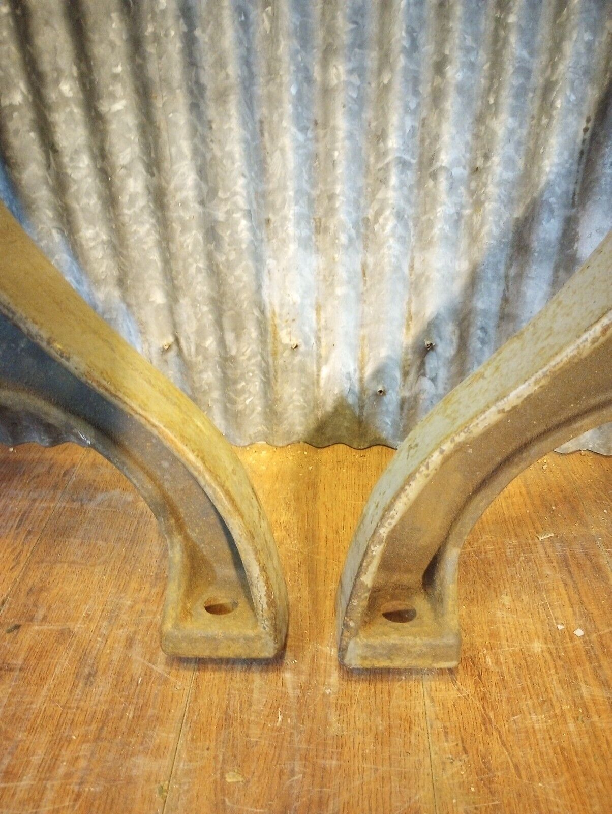 Pair of Cast Iron Machine Legs 21 1/8" T x 25 1/4" W