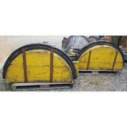 Pair of Large Industrial Wood & Cast Iron Valve Molds