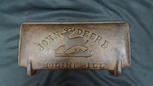Antique Cast Iron John Deere Tractor Mower Tool Box Door with Logo