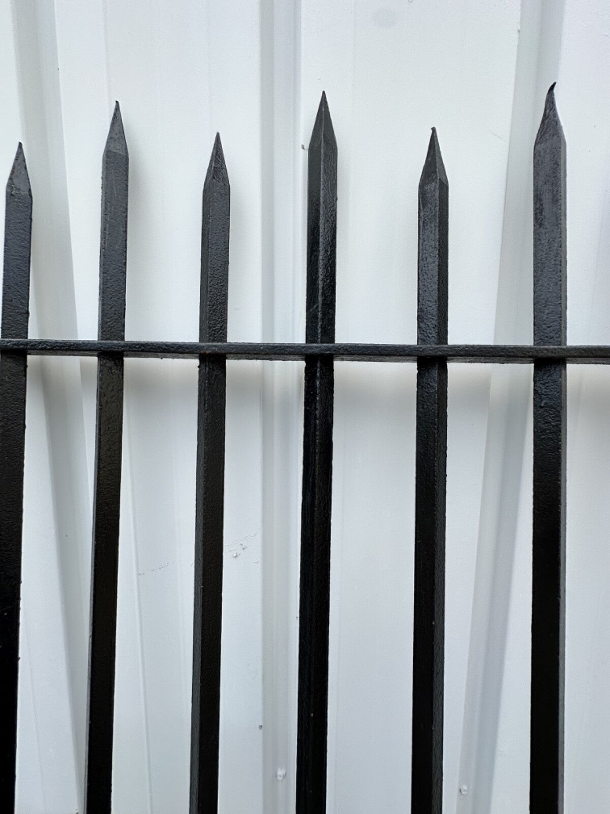 Painted Iron Driveway Gate Pair w/ Spear Top Finials GA20155
