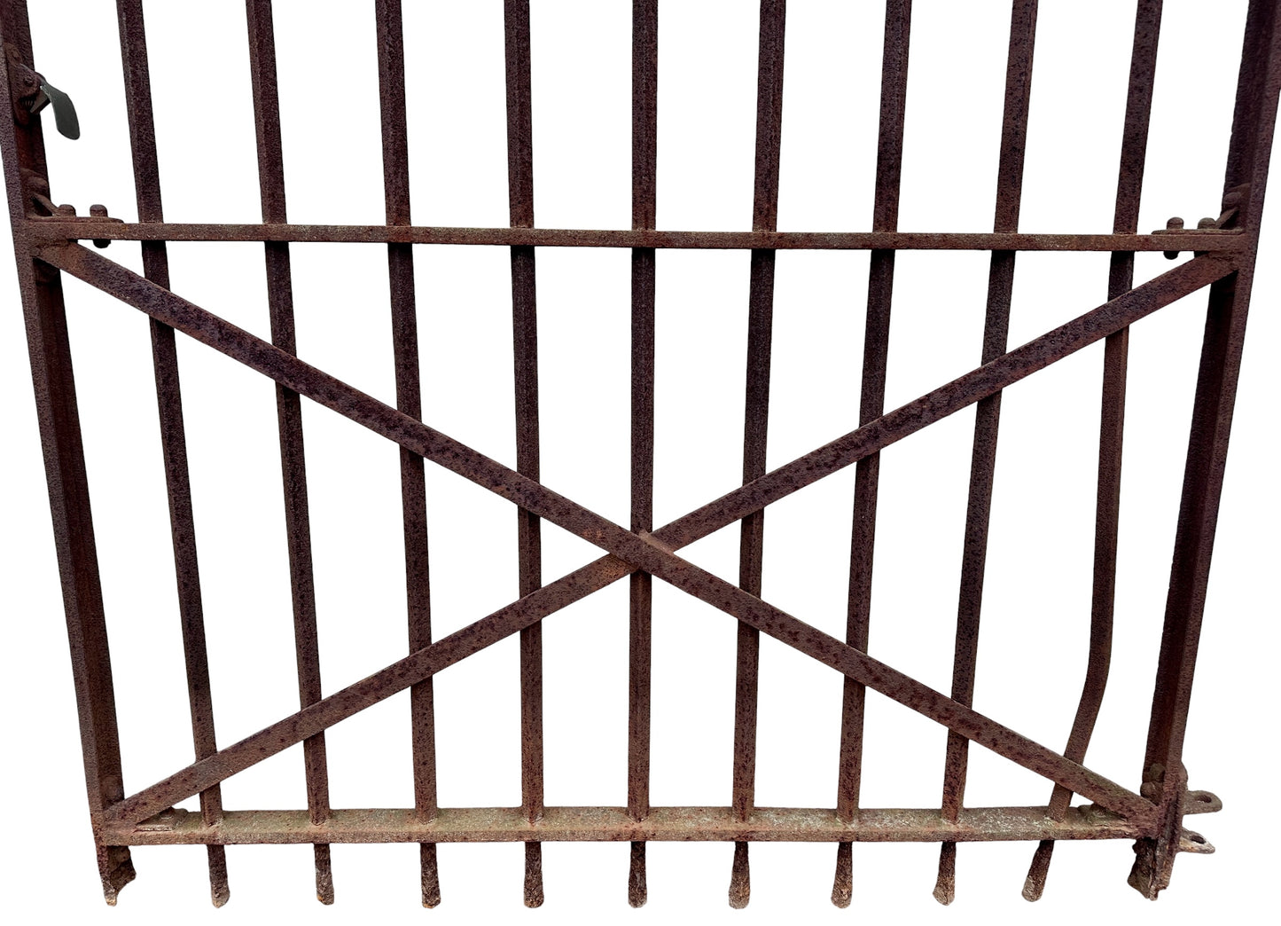 Antique Wrought Iron Gate w/ Cross-Hatch Design- 66.75" T x 50.25" W - GA21043