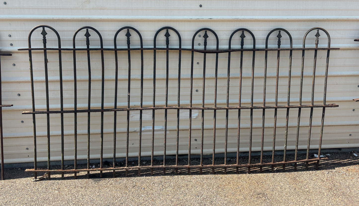 36 Feet of Wrought Iron Hairpin Fencing with Finials GA21251